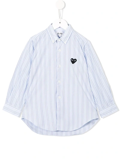 Comme Des Garçons Kids' Striped Shirt In Blue