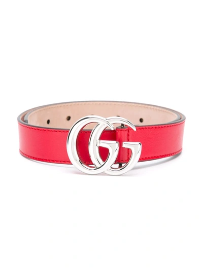 Gucci Kids' Logo Buckle Belt In Red