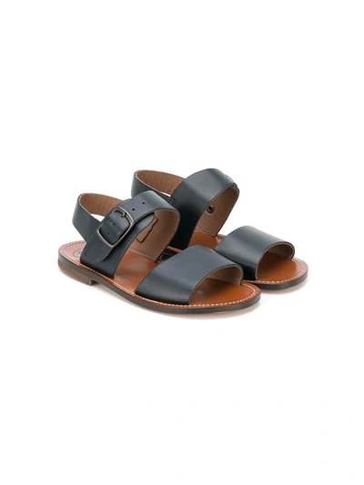 Pèpè Kids' Double-strap Flat Sandals In Blue