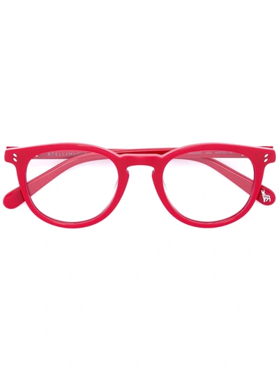 Stella Mccartney Kids' Full Rim Round Eyeglasses In Red