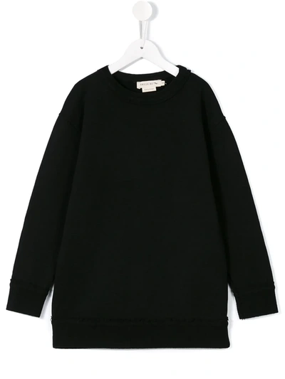 Andorine Kids' Frayed Edge Sweatshirt Dress In Black