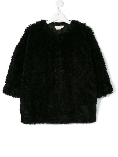 Andorine Kids' Faux Fur Coat In Black