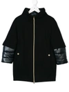 Herno Kids' Layered Hooded Padded Coat In Black