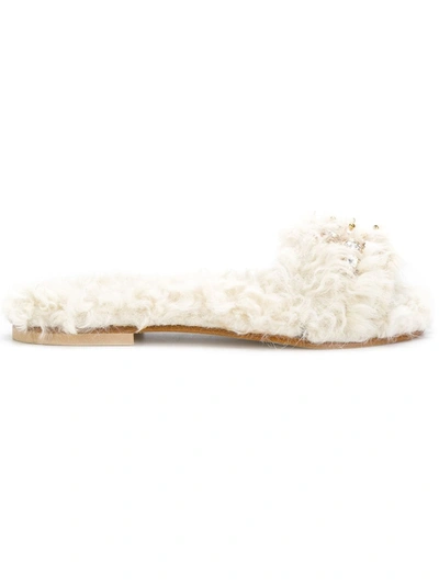 Emanuela Caruso Kids' Crystal-embellished Sandals In White