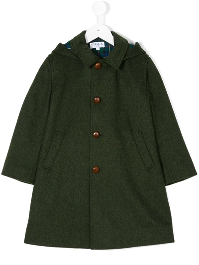 Siola Kids' Hooded Coat In Green