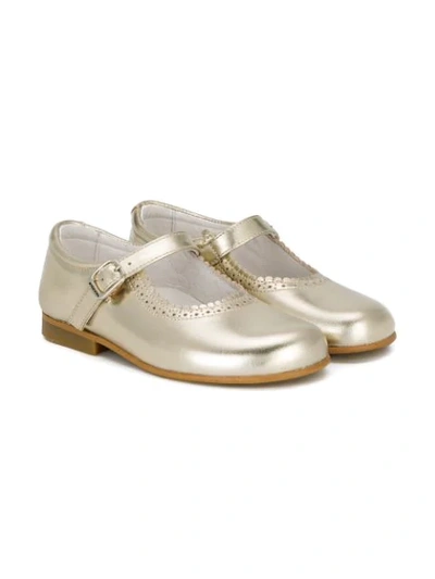 Andanines Shoes Kids' Scalloped Detail Ballerinas In Metallic