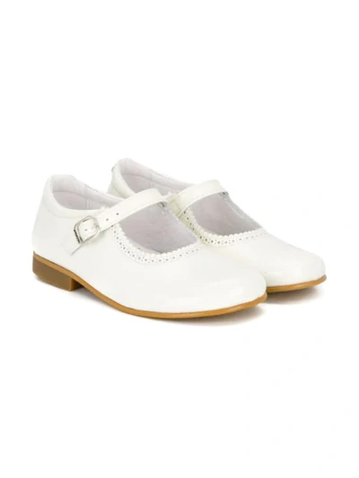 Andanines Shoes Kids' Scalloped Detail Ballerinas In White