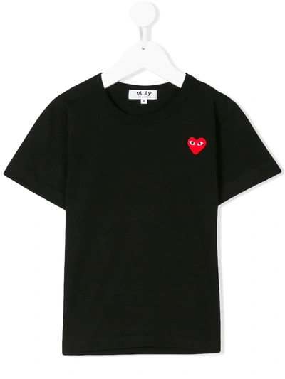 Comme Des Garçons Kids' Logo Plaque T-shirt In Black