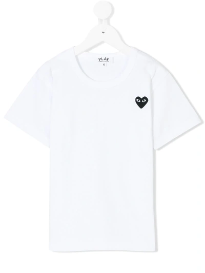 Comme Des Garçons Kids' Play T-shirt In White