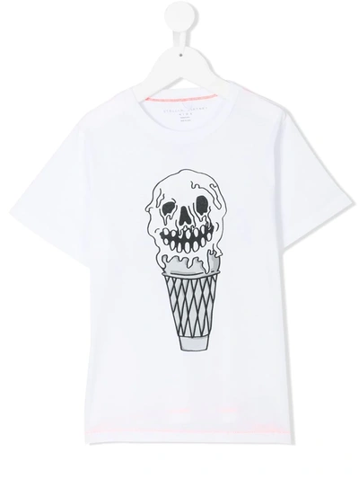 Stella Mccartney Kids' Skull Arrow Print T-shirt In White