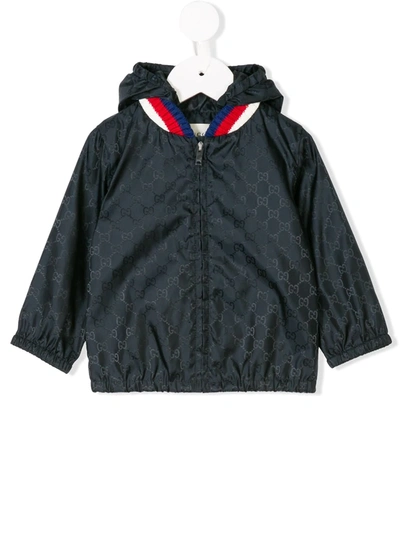 Gucci Babies' Monogram Print Jacket In Blue