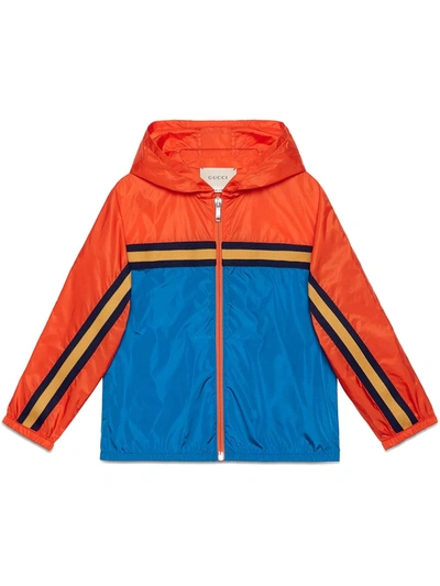 Gucci Kids' Children's Nylon Jacket With Tiger In Blue