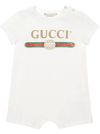 Gucci Baby Sleepsuit With  Logo In White