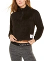 Calvin Klein Performance Quarter-zip Fleece Sweatshirt In Black