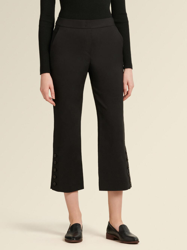 Donna Karan New York Buttoned Hem Kick-flare Pants In Black | ModeSens