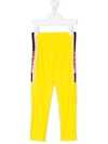 Gucci Kids' Branded Side Stripe Leggings In Yellow