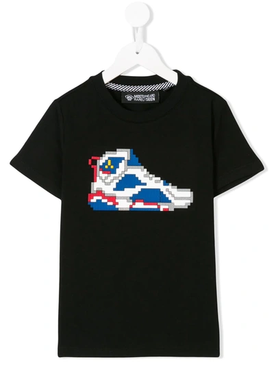 Mostly Heard Rarely Seen 8-bit Kids' Pixelated Trainer-print T-shirt In Black