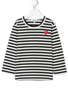 Comme Des Garçons Kids' Heart Breton Top In Black