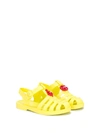 Gucci Kids' Gg Anchor Jelly Sandals In Yellow