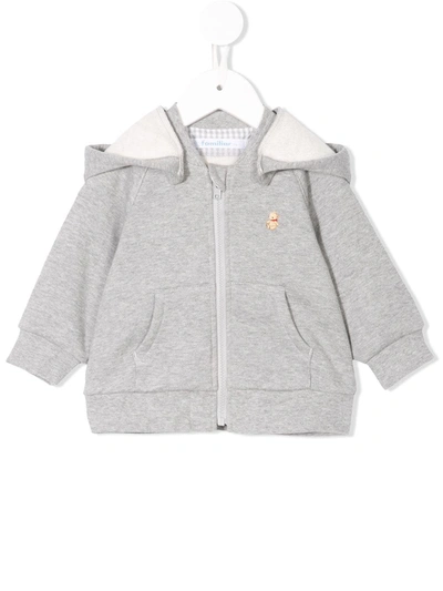Familiar Babies' Hooded Zip-up Sweatshirt In Grey