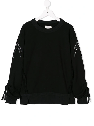Andorine Kids' Embroidered Sweatshirt In Black