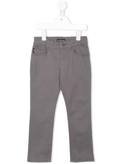 Emporio Armani Kids' Stretch Slim-fit Jeans In Grey