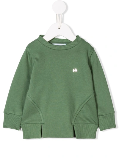 Eshvi Babies' Metal Logo Plaque Sweatshirt In Green
