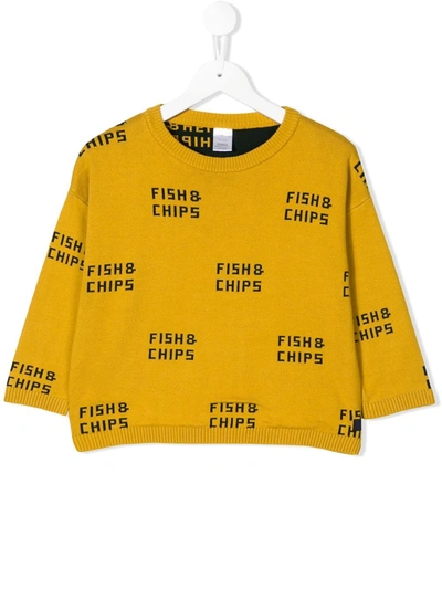 Tiny Cottons Kids' Fish & Chips Sweater In Yellow