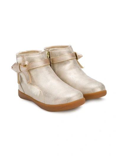 Ugg Kids' Bow Strap Ankle Boots In Metallic