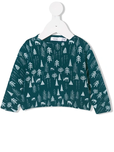 Knot Babies' Kornsno Forest Knitted Jumper In Green