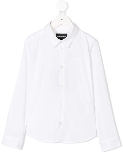 Emporio Armani Kids' Classic Buttoned Shirt In White