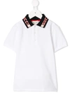 Gucci White Polo T-shirt For Kids With Logo