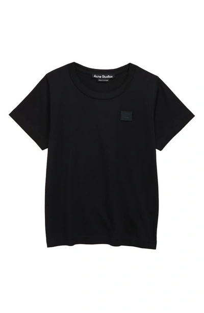 Acne Studios Kids' Mini Nash Face Patch T-shirt In Black