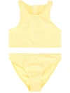 Duskii Girl Kids' Amelie Zip Bikini Set In Yellow