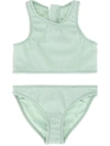 Duskii Girl Kids' Aya Zip Bikini Set In Green