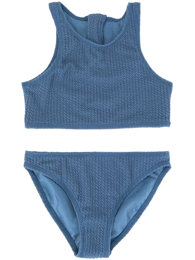 Duskii Girl Kids' Zoe Zip Bikini Set In Blue