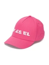 Diesel Kids' Embroidered Logo Cap In Pink