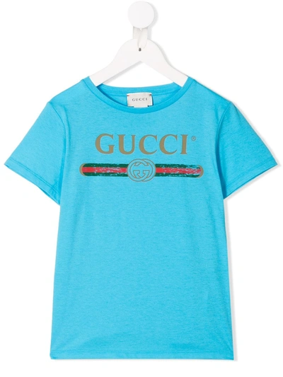 Gucci Kids T-shirt For Boys In Blue