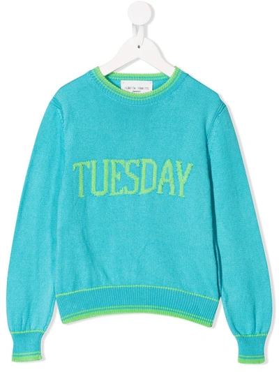 Alberta Ferretti Kids' Tuesday Knitted Jumper In Blue