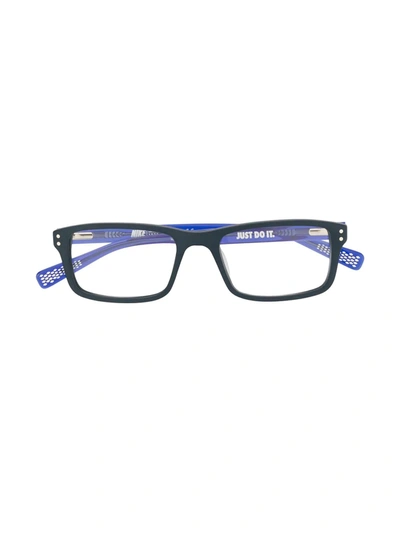 Nike Kids' Rectangle Frame Glasses In Blue