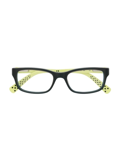 Nike Kids' Brille Mit Eckigem Gestell In Black