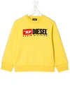Diesel Teen Logo Embroidered Sweatshirt In Yellow