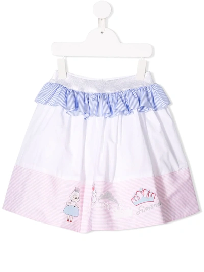 Simonetta Kids' Panelled Ruffled Skirt In White