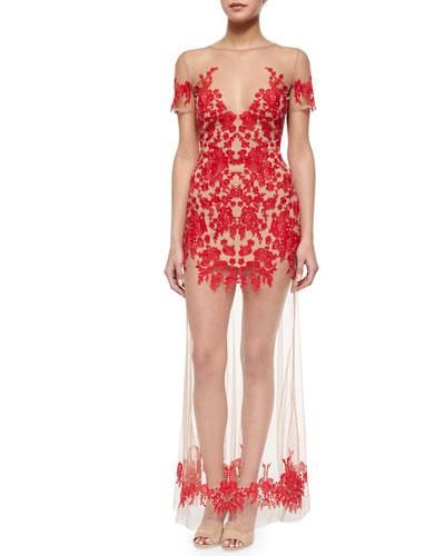 for love and lemons red lace dress