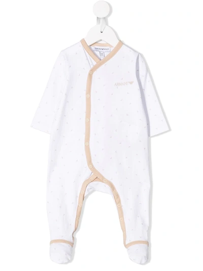 Emporio Armani Babies' Wrap Front Romper In White