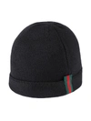 Gucci Kids' Children's Knitted Hat With Web In Black