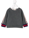 Gucci Babies' Side Panelled Sweatshirt In Grey