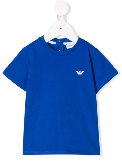 Emporio Armani Babies' Cotton Eagle T-shirt (6-36 Months) In Blue