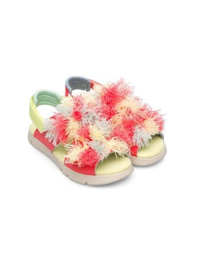 Camper Kids' Furry Detail Sandals In Pink