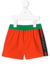 Gucci Babies' Side Panel Shorts In Red